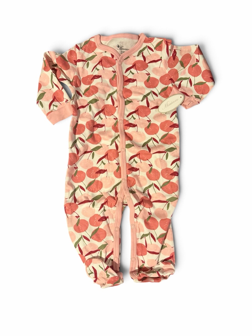 Minicoco 100% Cotton Infant Baby Footies 6/9 Months